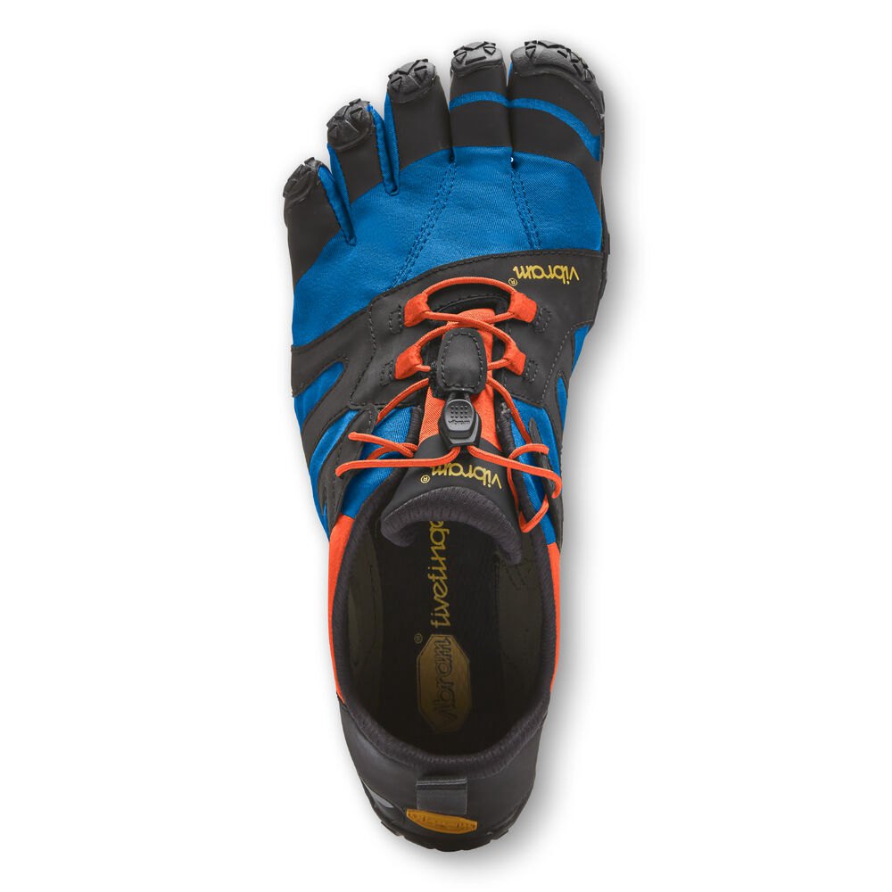 Vibram Five Fingers Mens V-Trail 2.0 - Running Shoes Blue/Orange - EIL263908